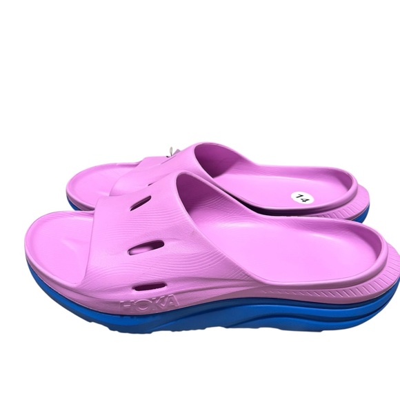 Hoka One One Ora Recovery Slide 3 Cyclamen Coastal Sky Men's Sandal Size 14 NWT - Picture 3 of 6